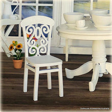 White Scroll-back Chair x 1 - Miniature