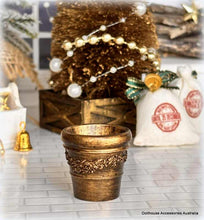 Dollhouse miniature gold swag planter pot