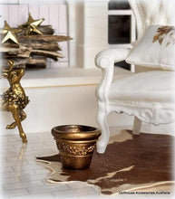 Dollhouse gold swag planter pot Christmas home living decor