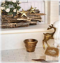 Dollhouse gold swag planter pot Christmas home living decor