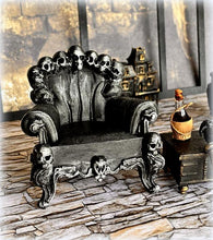 Dollhouse miniature skull throne gothic furniture armchair Haunted Halloween