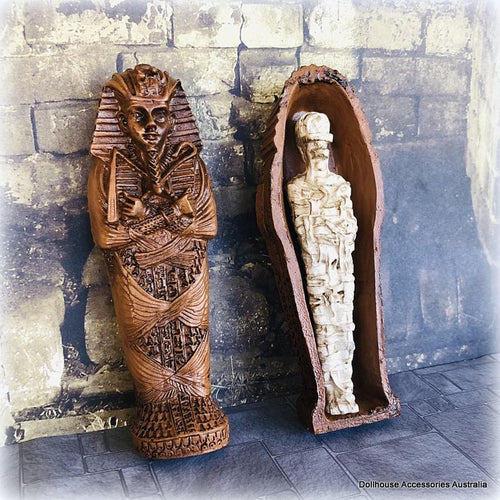 Dollhouse Mummy and Coffin Tomb Museum halloween