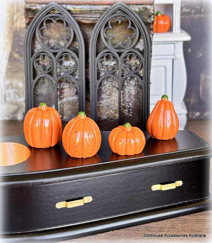 Orange Pumpkins - Set of 4 - Miniature