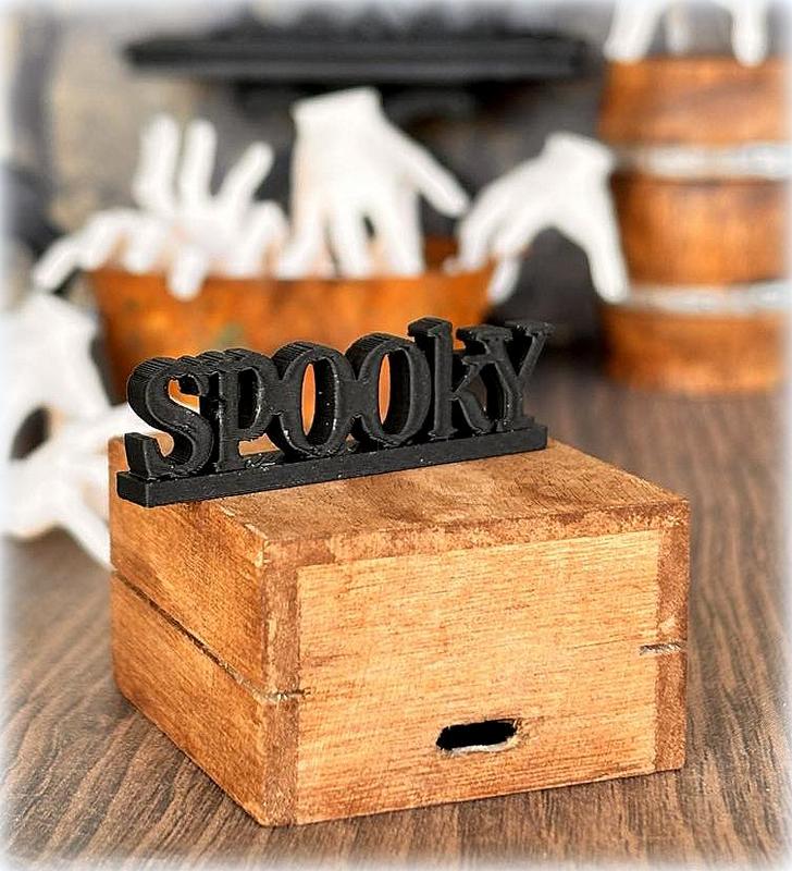 Dollhouse Halloween Decor Spooky sign sitter