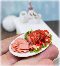 Dollhouse Christmas ham platter mini food