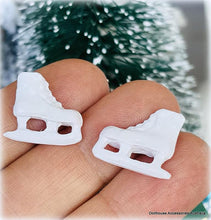 Dollhouse 1:12 scale white ice skates plastic