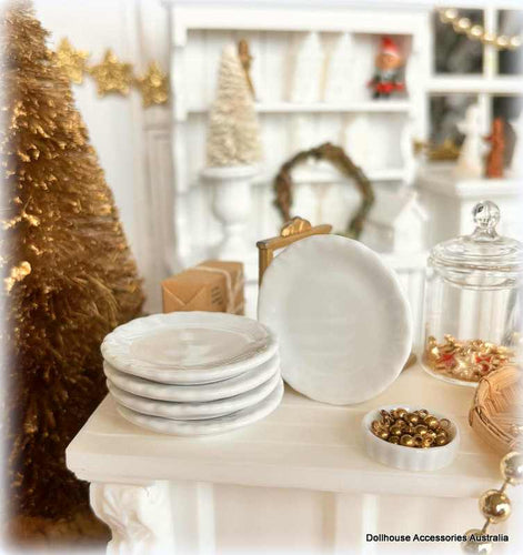 Dollhouse white crockerly christmas serving plate ceramic