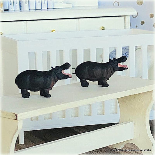 Pair of Hippo's - Mini Toy Figure - 1.5 cm high