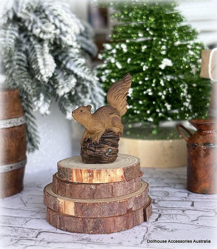 Squirrel on Log - Miniature