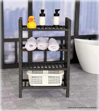 Dollhouse miniature bathroom storage rack shelviing set modern