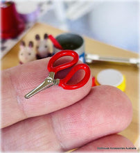 Dollhouse miniature red scissors