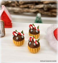 Dollhouse Christmas candy cane cupcakes sweet treats