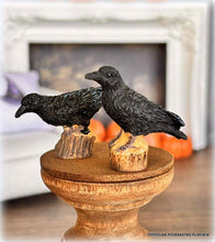 Dollhouse Miniature Black crow birds halloween apothecary resin