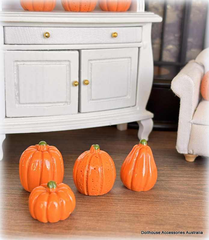 Orange Pumpkins - Set of 4 - Miniature