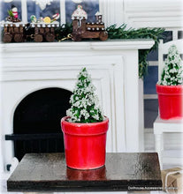 Snow-Flocked Tree in Red Pot - Miniature