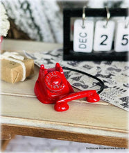 Dollhouse red retro telephone