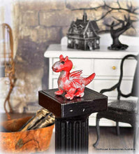 Dollhouse nursery toy dragon red silver