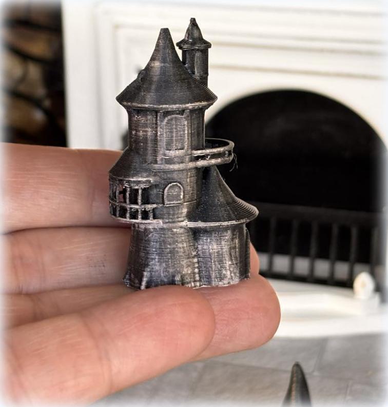 Dollhouse haunted turret witch house mini  cm apothecary