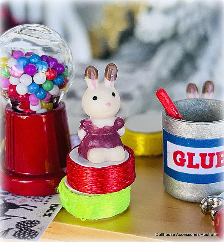 Mini Rabbit Toy x 1 - tiny at 1 cm high – Dollhouse Accessories Australia