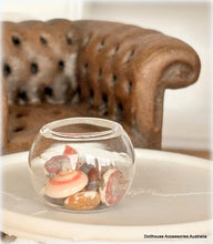 Glass Bowl -  With Pink and Grey Shells - Miniature