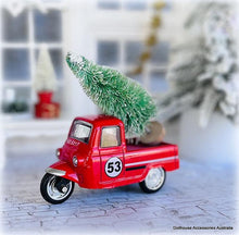 Dollhouse Christmas red trike with Tree