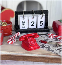 Dollhouse red retro telephone