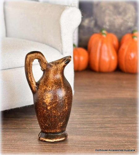 Rustic Brown Water Pitcher - Miniature
