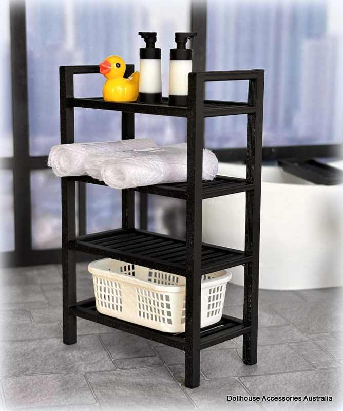 Storage Shelves - 4 Tiered - Black - Miniature