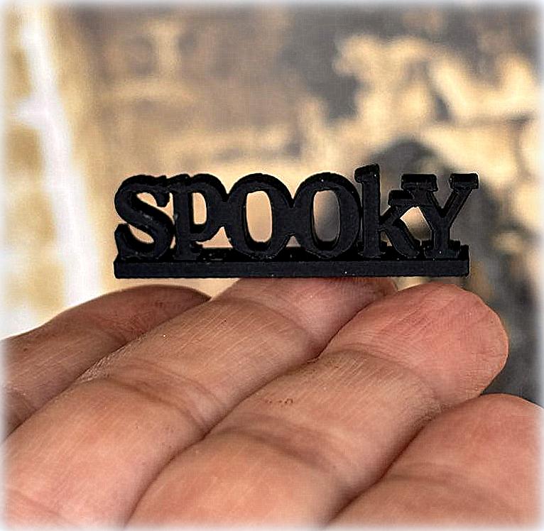 Dollhouse Halloween Decor Spooky sign sitter