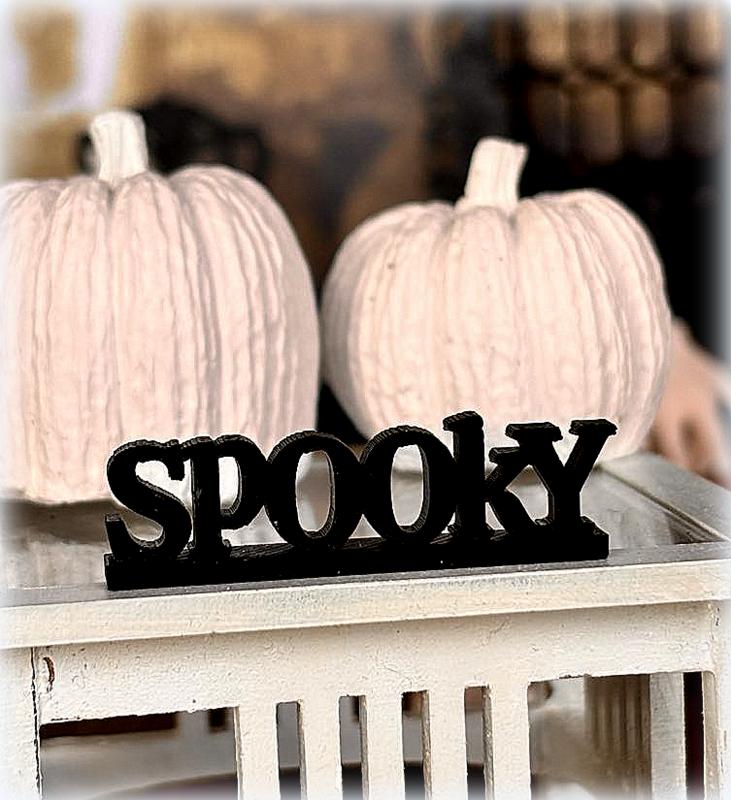 Dollhouse Halloween Decor Spooky sign sitter