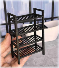 Storage Shelves - 4 Tiered - Black - Miniature