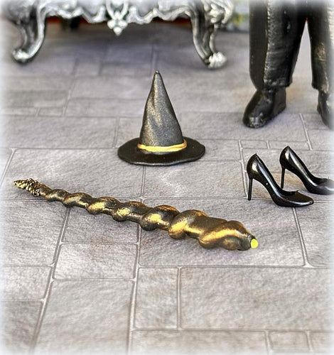 Dollhouse magical wand walking cane witch house apothecary halloween