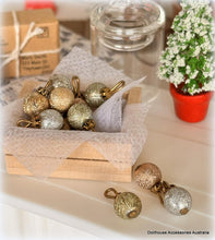 Gold Silver and Ivory Baubles - Set of 12 - Miniature