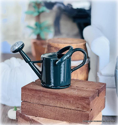 Dark Forest Green Watering Can - Metal - Miniature