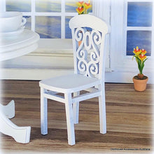 White Scroll-back Chair x 1 - Miniature