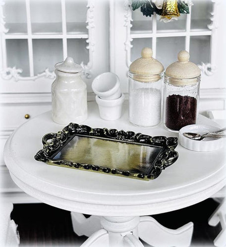 Dollhouse elegant metal tray homewares
