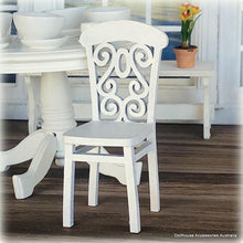 White Scroll-back Chair x 1 - Miniature