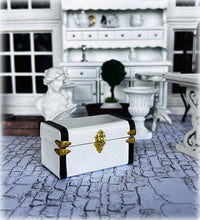 White Leather-look Luggage Box - Miniature