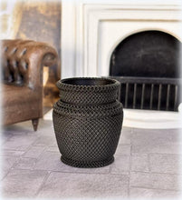 Rattan-Style Planter Pot - Black