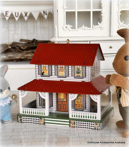 Hallmark Ornament Tin Farm house dollhouse nursery