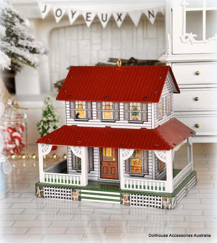 Hallmark Ornament Tin Farm house dollhouse nursery