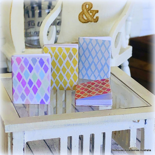 Journals - Set of 4 - Pastel Diamond theme - Miniature