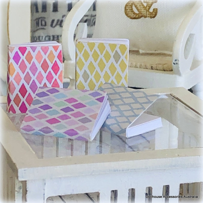 Journals - Set of 4 - Pastel Diamond theme - Miniature