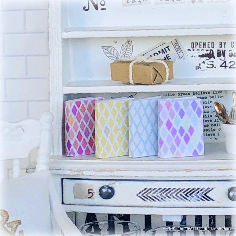 Journals - Set of 4 - Pastel Diamond theme - Miniature