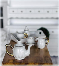 Baronesse White and Gold Porcelain Tea Set - Miniature