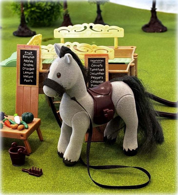 Sylvanian Families Farm Horse and Cart Set (2011) - Vintage - Included Horse and Figure