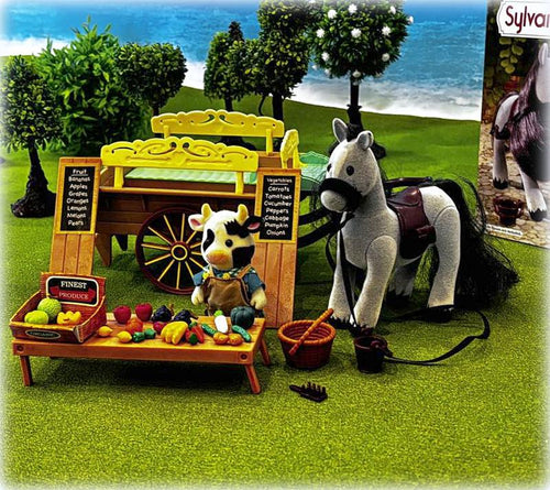 Sylvanian Families Farm Horse and Cart Set (2011) - Vintage - Included Horse and Figure