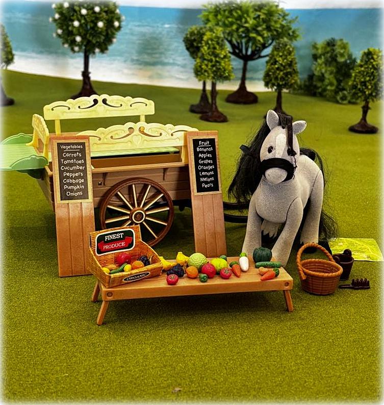 Sylvanian Families Farm Horse and Cart Set (2011) - Vintage - Included Horse and Figure