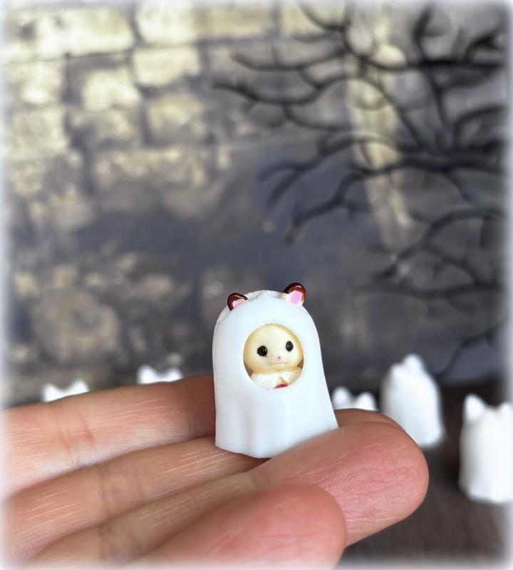 Costume Fantasma Sylvanian Families Halloween - Coniglio Cioccolato Narikiri Segreto Epoch