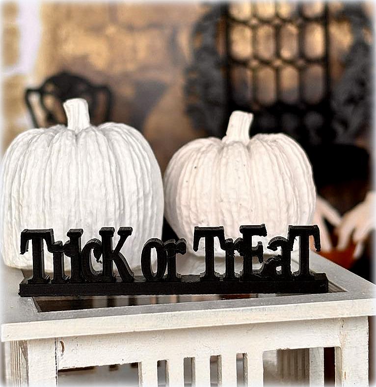 Dollhouse Halloween Miniature Trick or Treat Sign